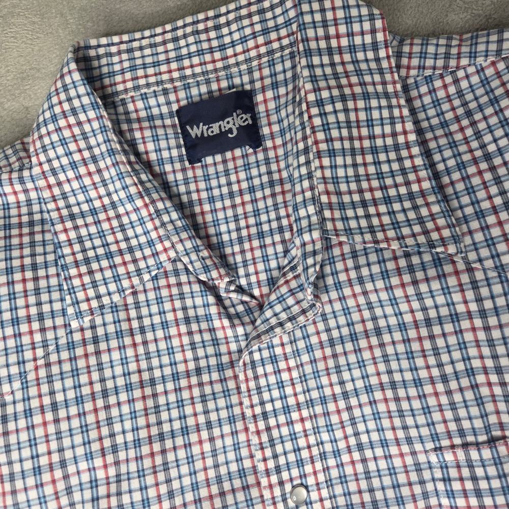 Wrangler Men's 3XLT Western Plaid Snap Front Shirt Long Sleeve Stretch Big/Tall